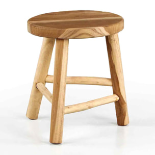 Sgabello basso barstool in legno di teak naturale - Shein