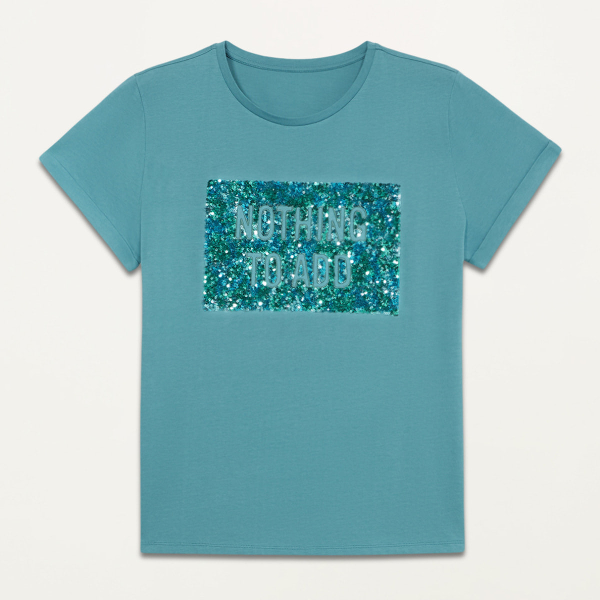 Oltre - T-shirt con ricamo in paillettes - Ottanio