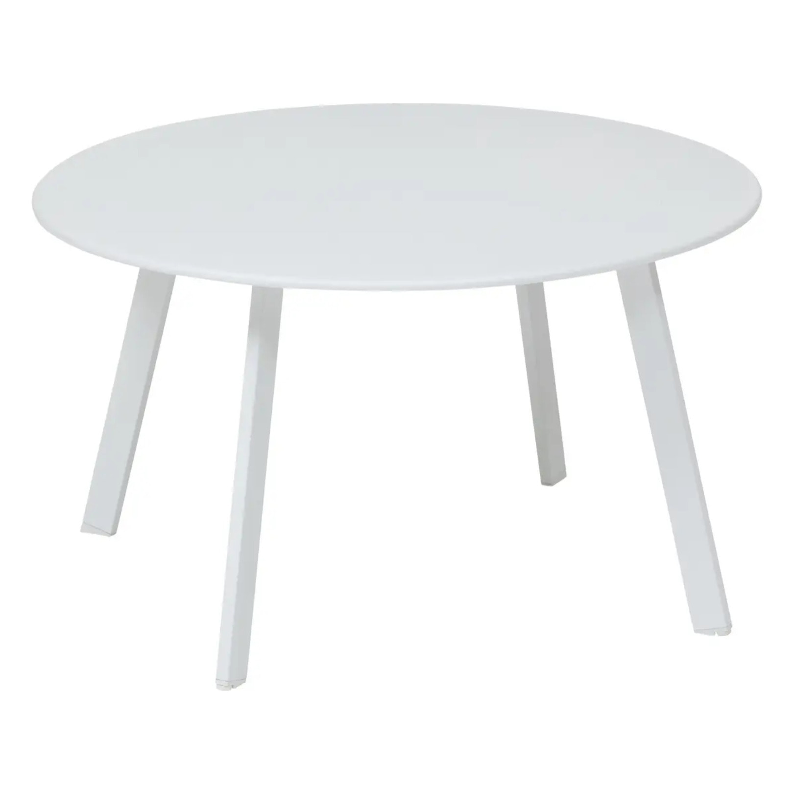 Table d'appoint de jardin ronde "Saona" blanc en acier D70 cm