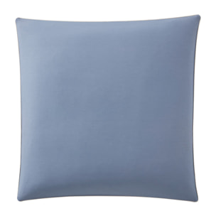 Taie d'oreiller bicolore en coton, BONS JOURS, Bleu Nocturne/ Bleu Denim