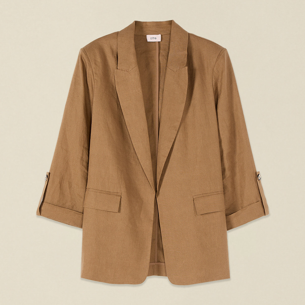 Oltre - Chaqueta desestructurada de lino - Beige
