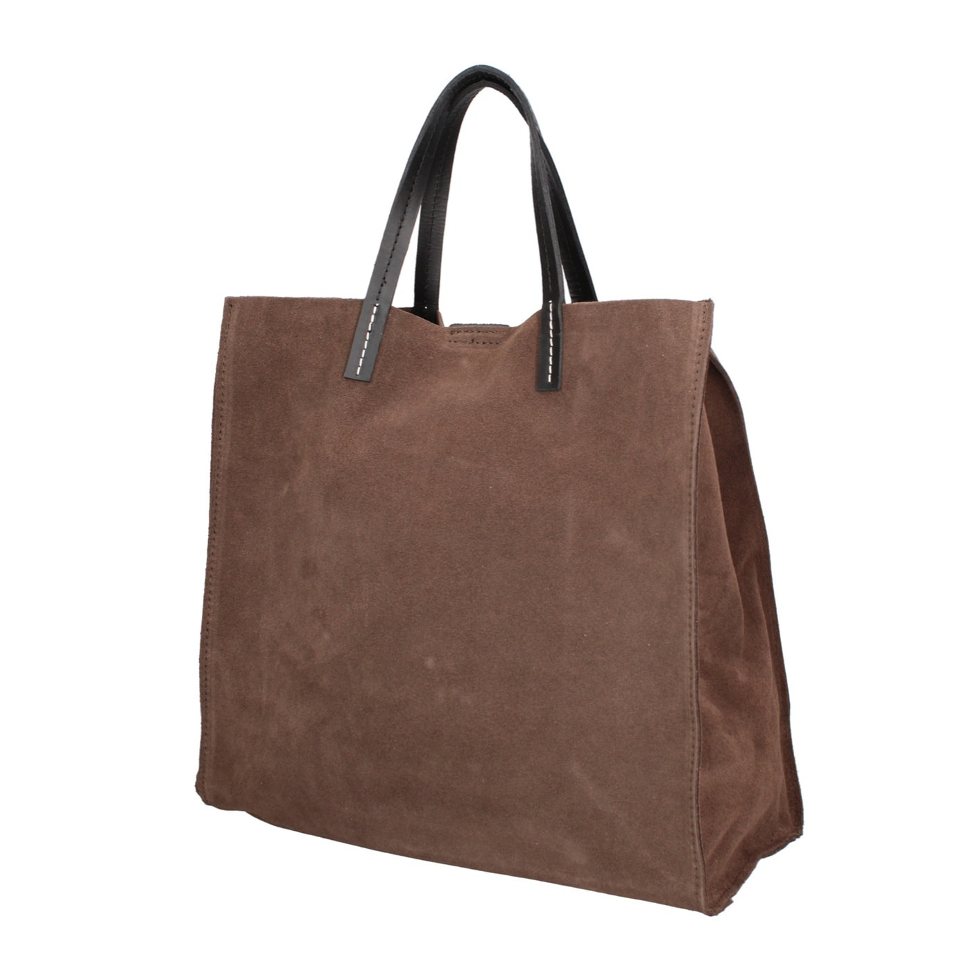 Borsa a mano da donna Made in Italy - Modello Novara Lux - Pelle Scamosciata - 34.5 x 32.0 x 17.0 cm