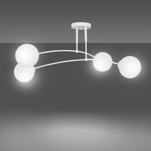 Lampada a sospensione PREGOS in acciaio bianco opaco