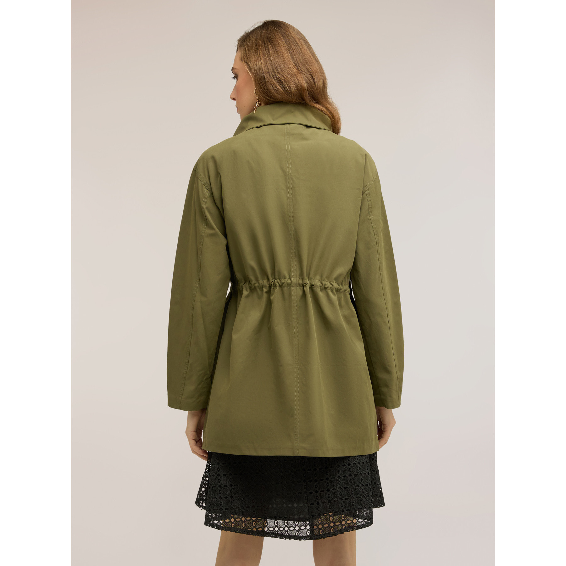 Motivi - Parka con coulisse misto cotone - Verde militare