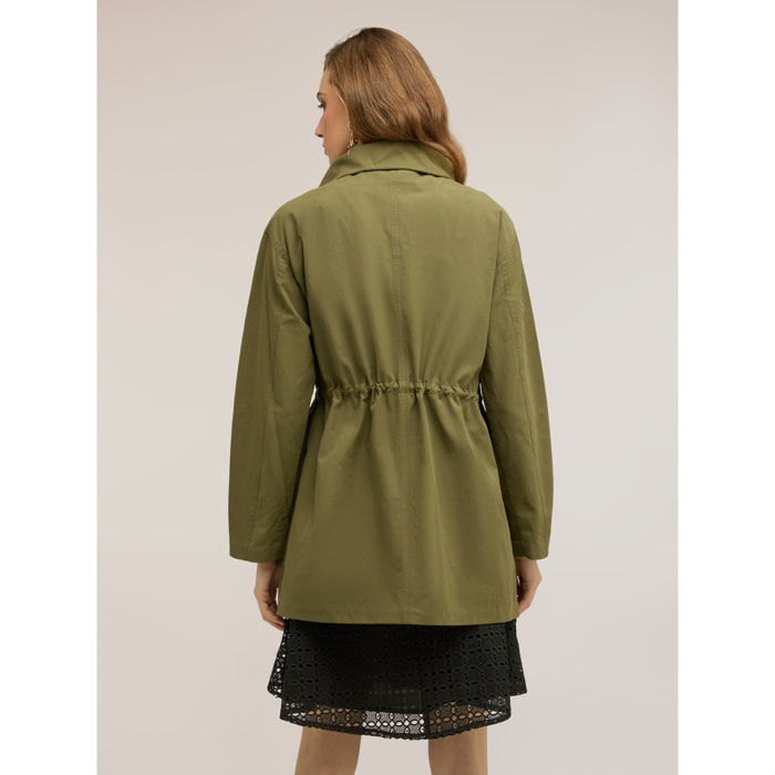 Motivi - Parka con coulisse misto cotone - Verde militare
