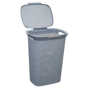 Panier à linge plastique 57L "Scandinave" gris