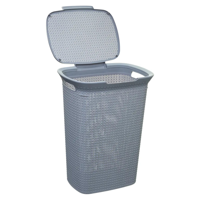 Panier à linge plastique 57L "Scandinave" gris