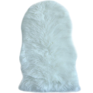 Cocooning - Tapis fausse fourrure blanc imitation peau de mouton