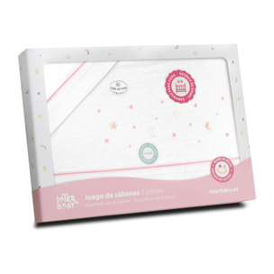 Juego de Sábanas de Coche Franela Estrellas Luna