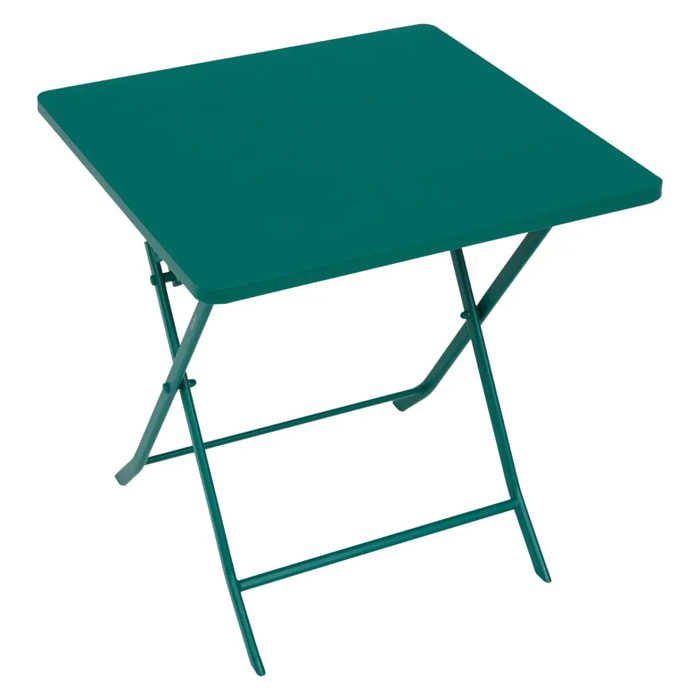 Table de jardin 2 places Greensboro pliable 70x70cm vert opale