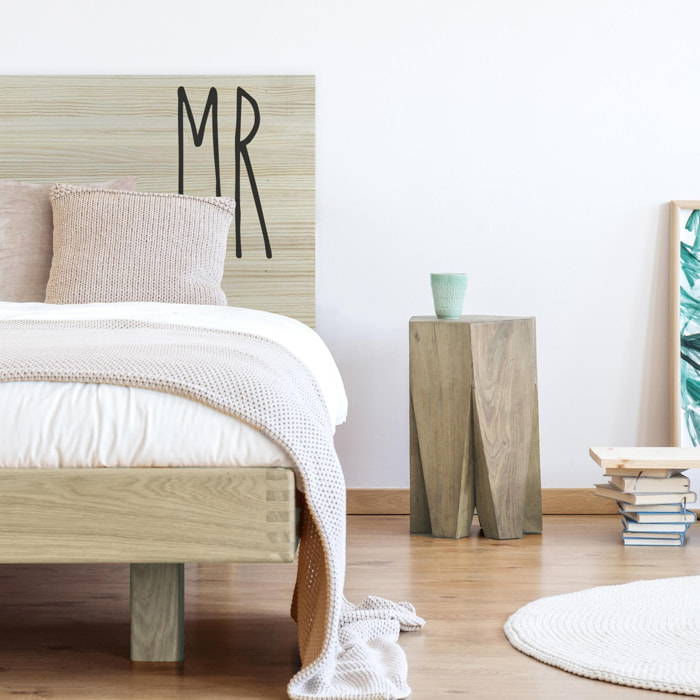 Cabecero de madera natural 'Mrs & Mr'