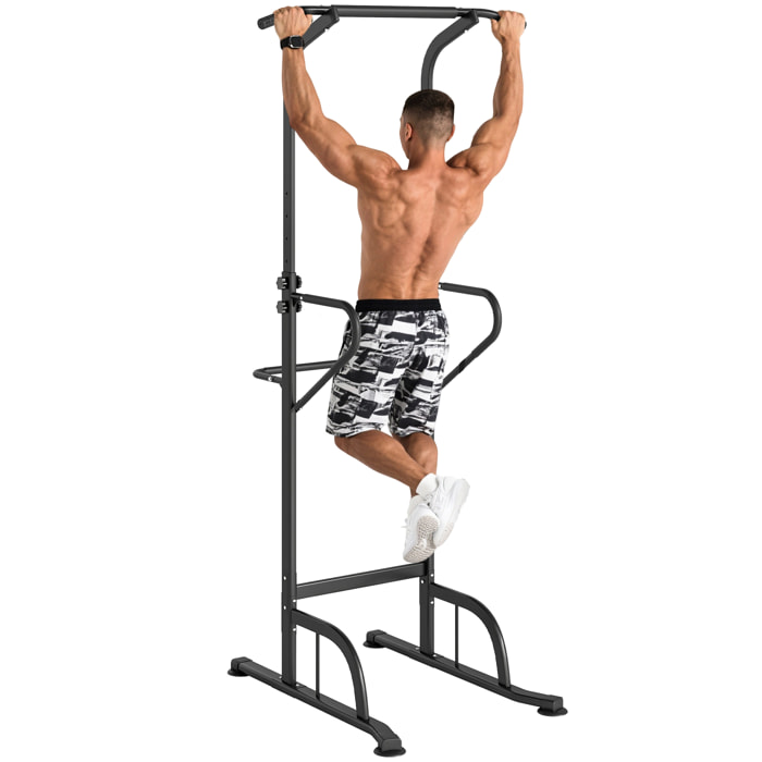 Barra de Dominadas Altura Regulable 180-212 cm, Estación de Fondos Resistente para Gimnasio en Casa, Máquina Dominadas Multifuncional, para Entrenamiento de Fuerza, Carga 120 kg