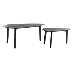 Tables basses gigognes bois noir (lot de 2) ARTIK