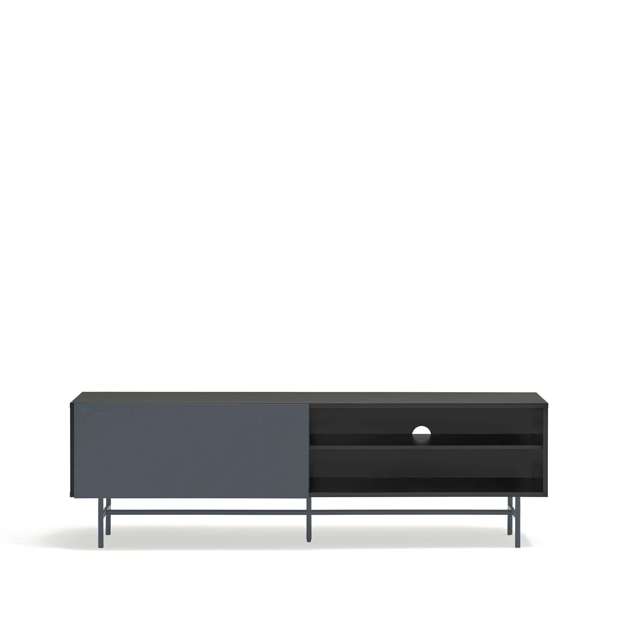 Mueble de televisión Nube 2 cajones, 1 puerta y 1 puerta corredera arena y arcilla