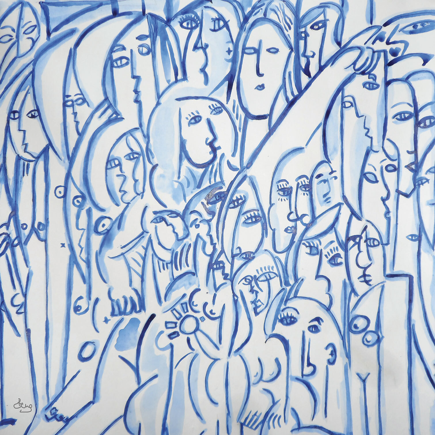 Tableau reproduction abstraite "" par là "" Tableau plexiglas