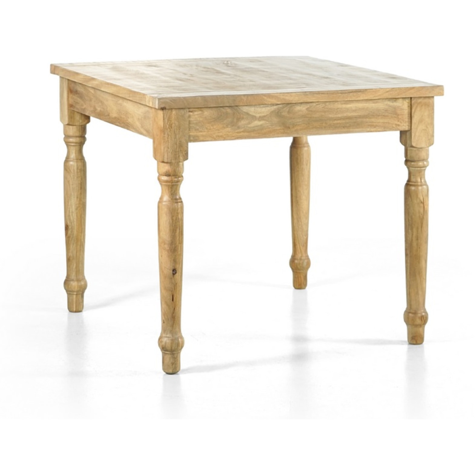 Tavolo da pranzo quadrato in mango beige decapato 80x80x77 - Salento