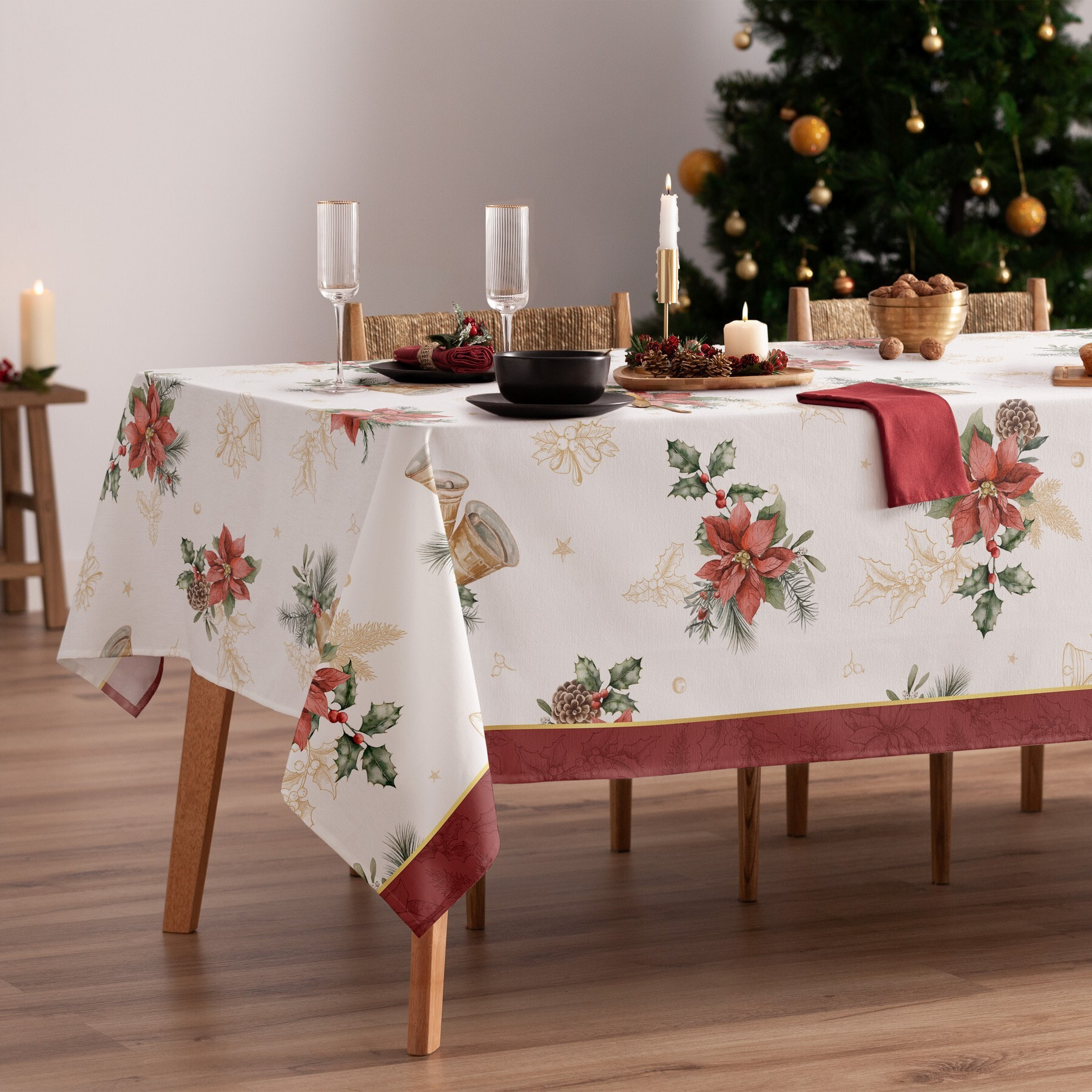 Mantel antimanchas CAROLS GRANATE