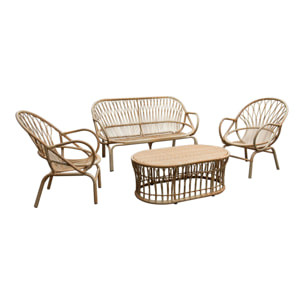 Salon de jardin en rotin tressé et métal  CAYMAN