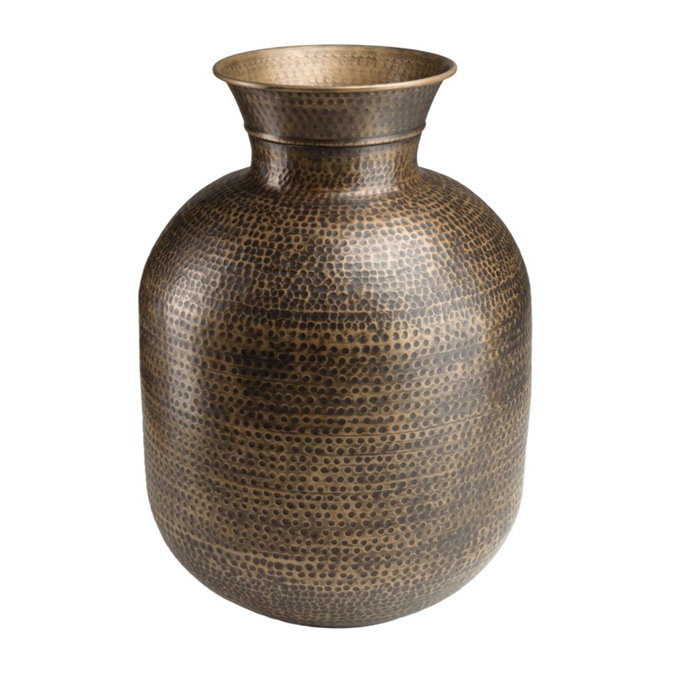HONORE - Vase alu. 53x75cm effet martelé couleur laiton noir antique