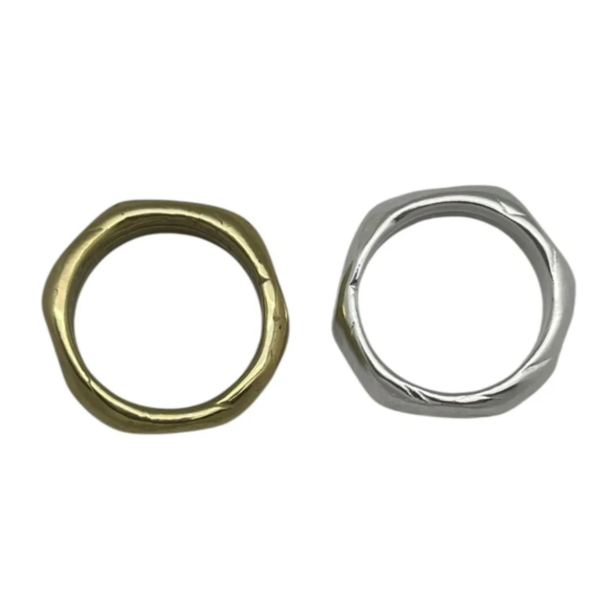 Pack anillos Tuerca mix plata-oro T-13