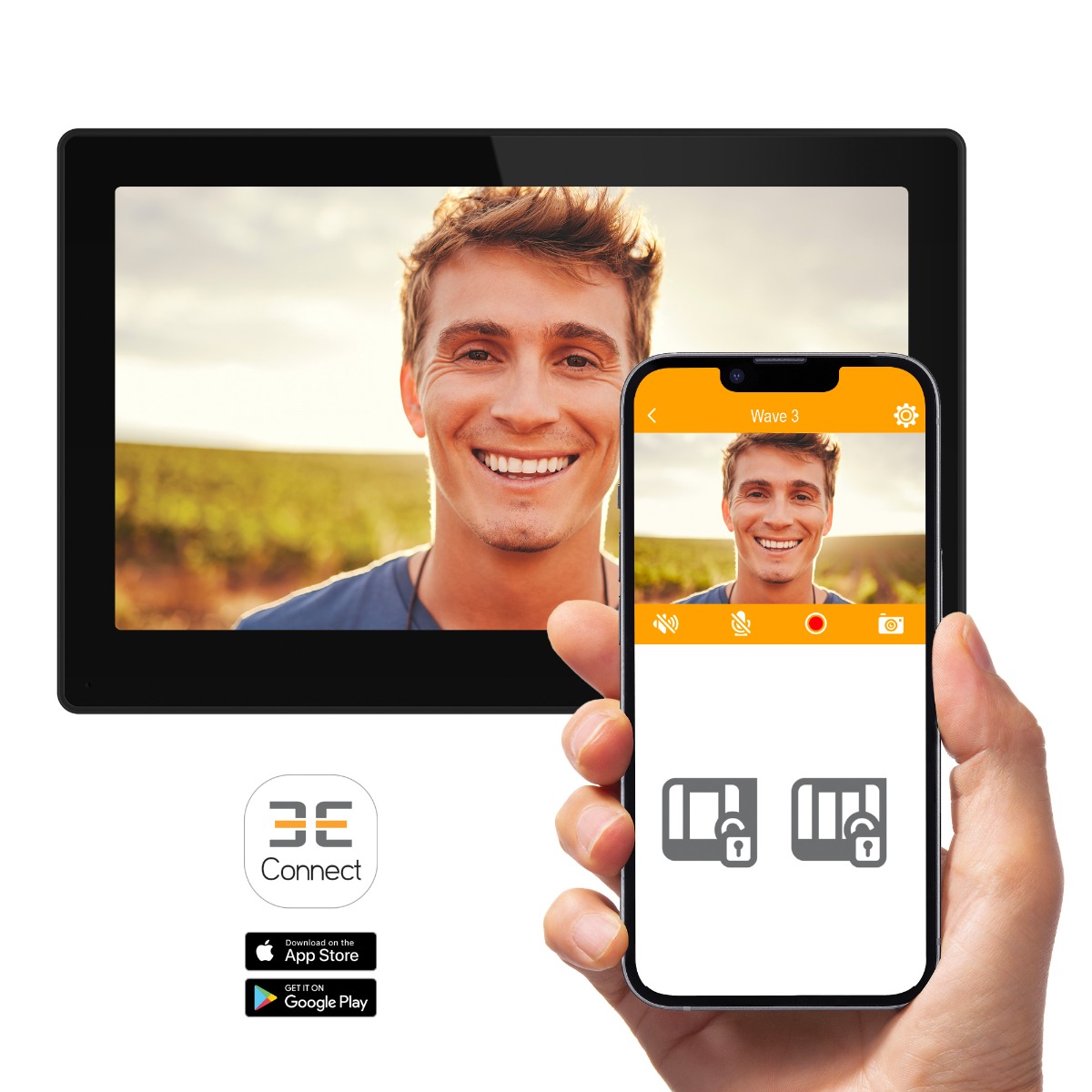 Pack visiophone Wave 3 sans fil, connecté et son répéteur de signal (portée jusqu'à 700 m)