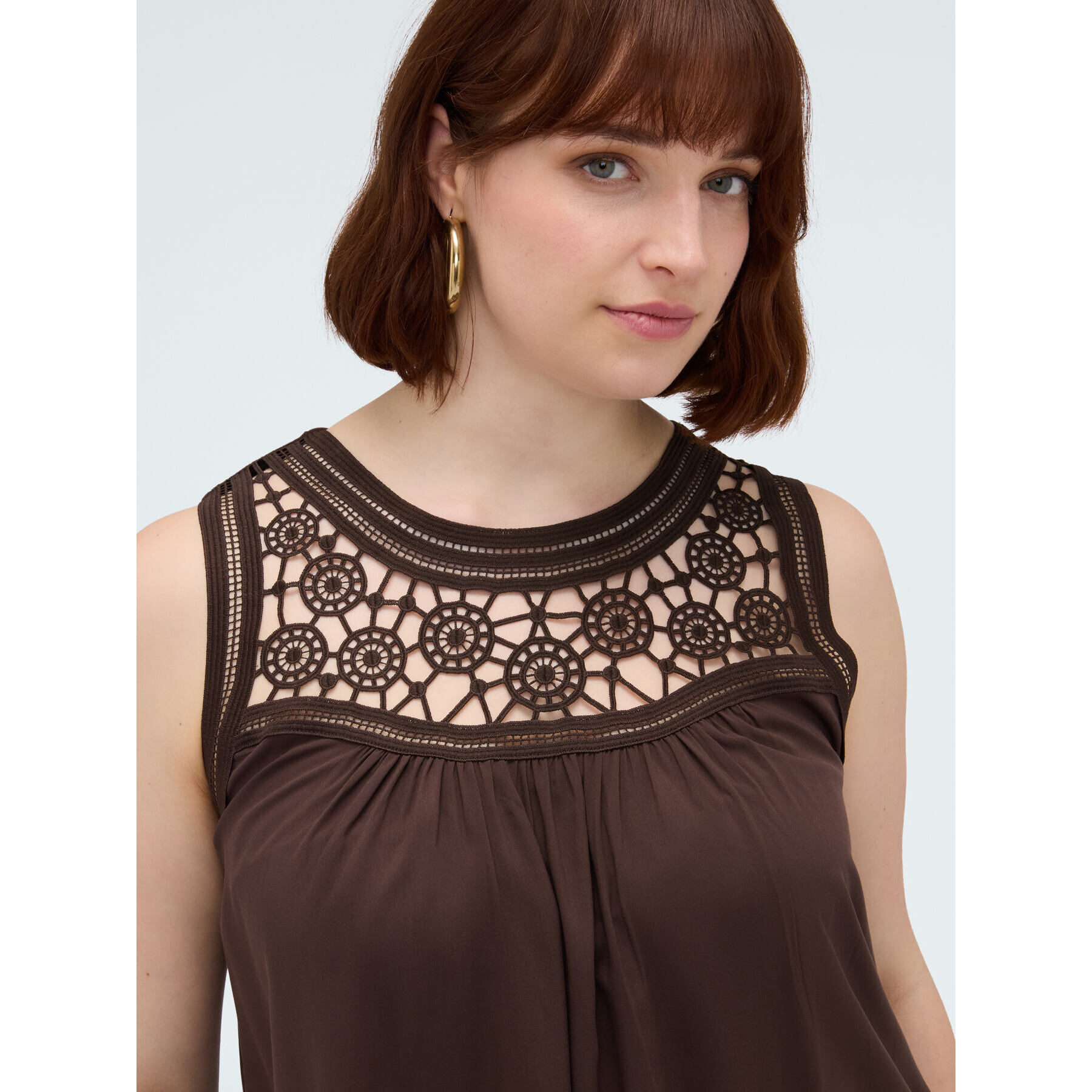 Fiorella Rubino - Top con pizzo - Marrone