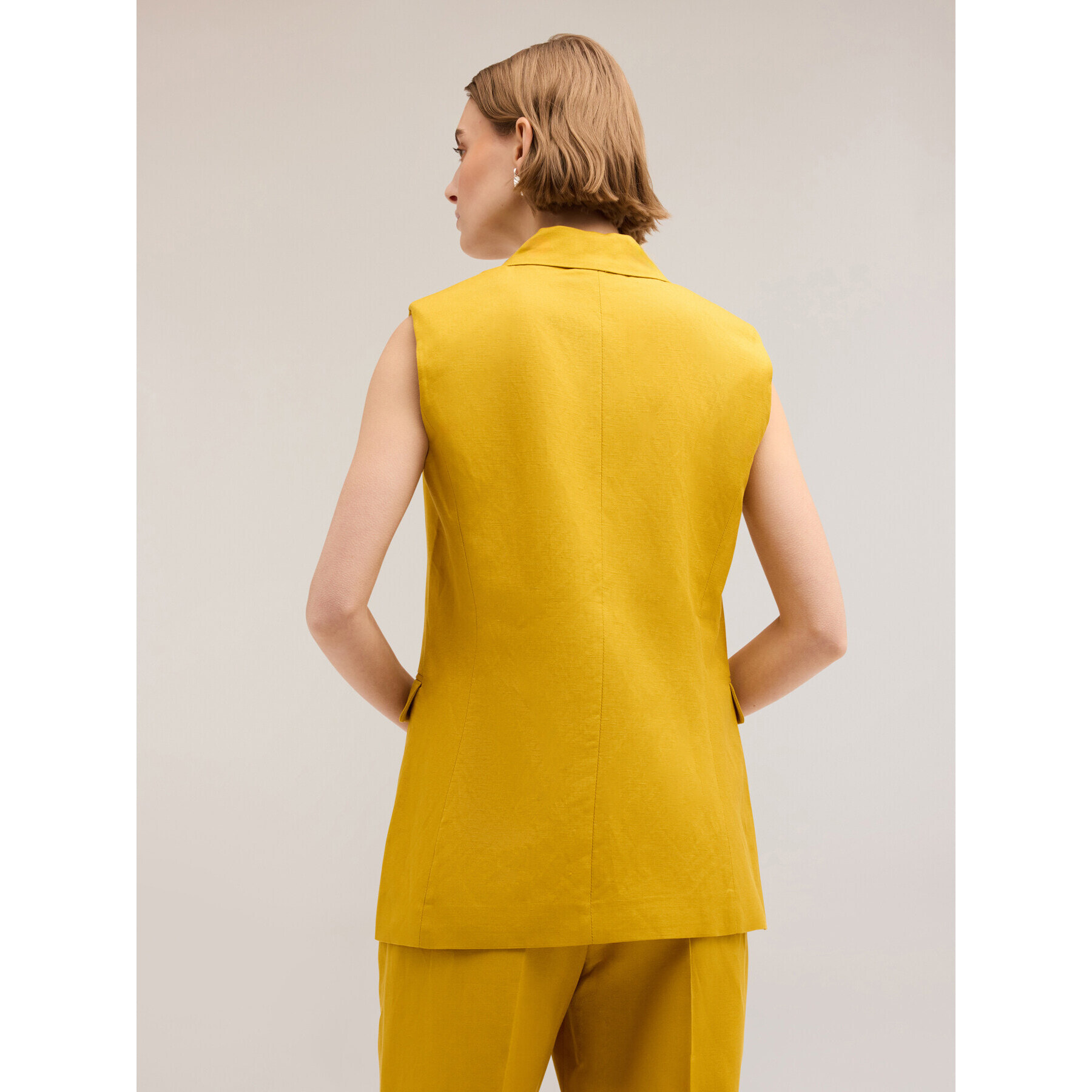 Motivi - Gilet over misto lino - Giallo