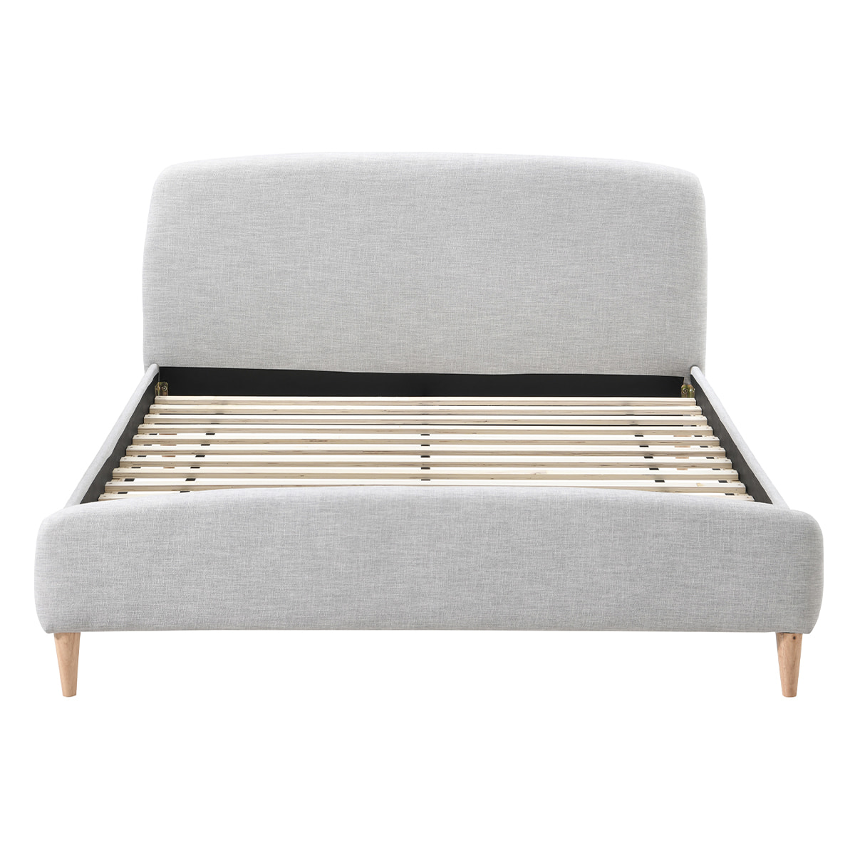 Lit 2 places 160x200 cm en tissu gris clair NIELS