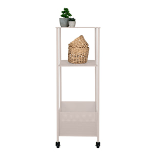 Carrello portaoggetti Torres in acciaio sabbia 3 ripiani 35x35x100 cm