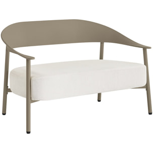 Salon de jardin en métal et plastique "Céora" - 4 places - Taupe