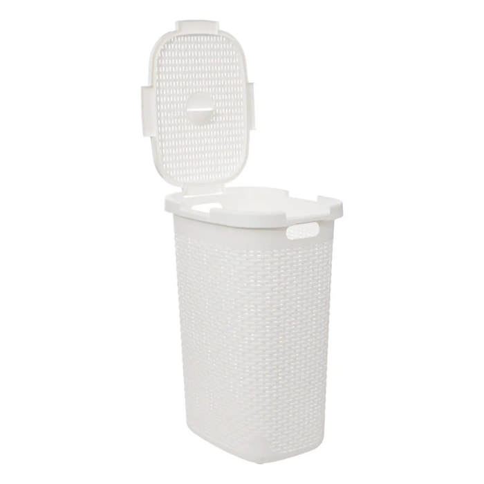 Corbeille Rattan 60L blanc