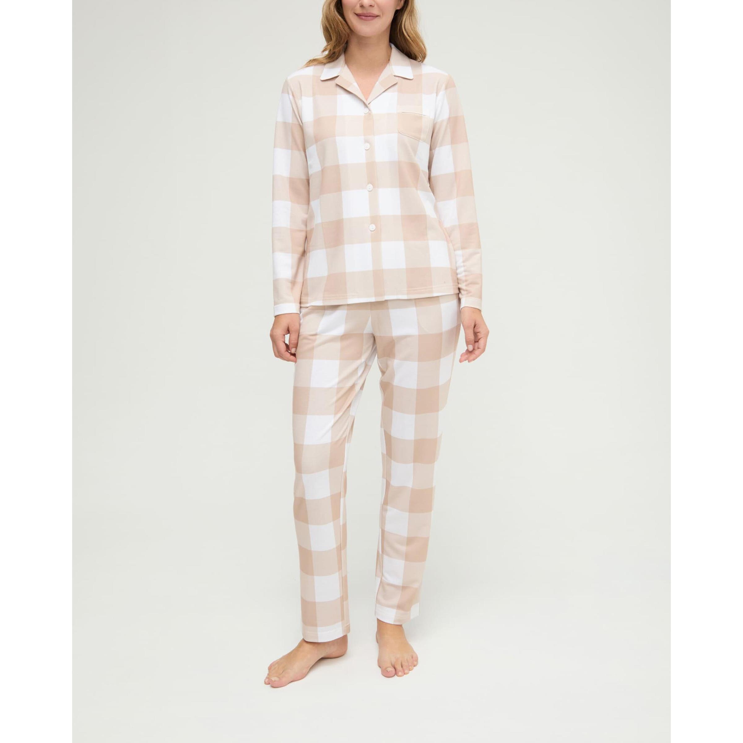 Pijama mujer de cuadros abierto