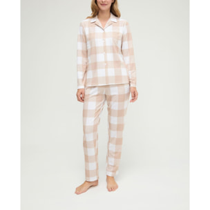 Pijama mujer de cuadros abierto