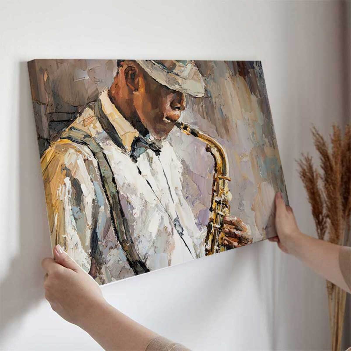 Tableau musicien jazz au saxophone Toile imprimée