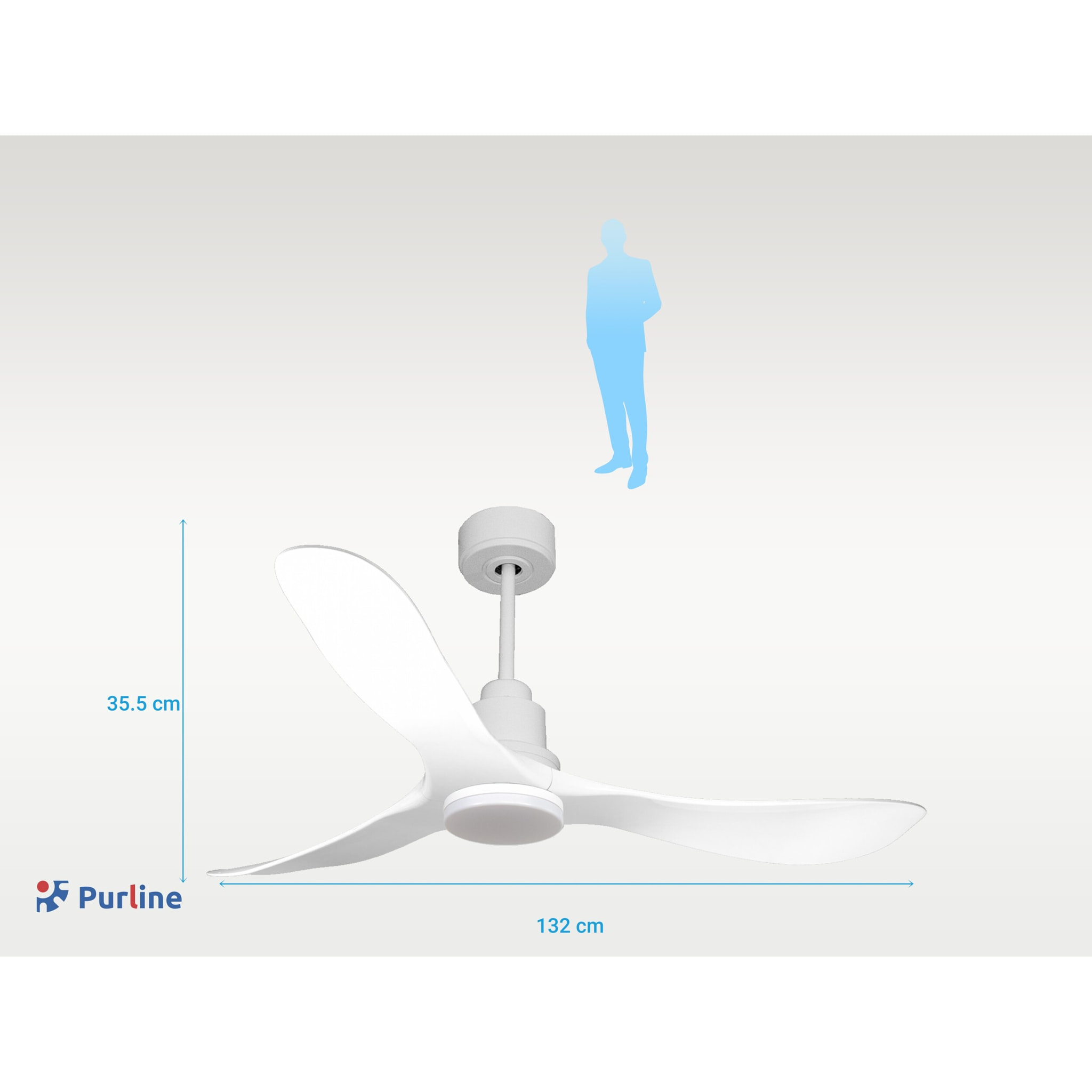 Ventilateur de plafond Réversible  Thermostat Dimmable Wifi Moteur à courant continu Toits en pente Télécommande Lumière à trois tons Hypersilence Mémoire