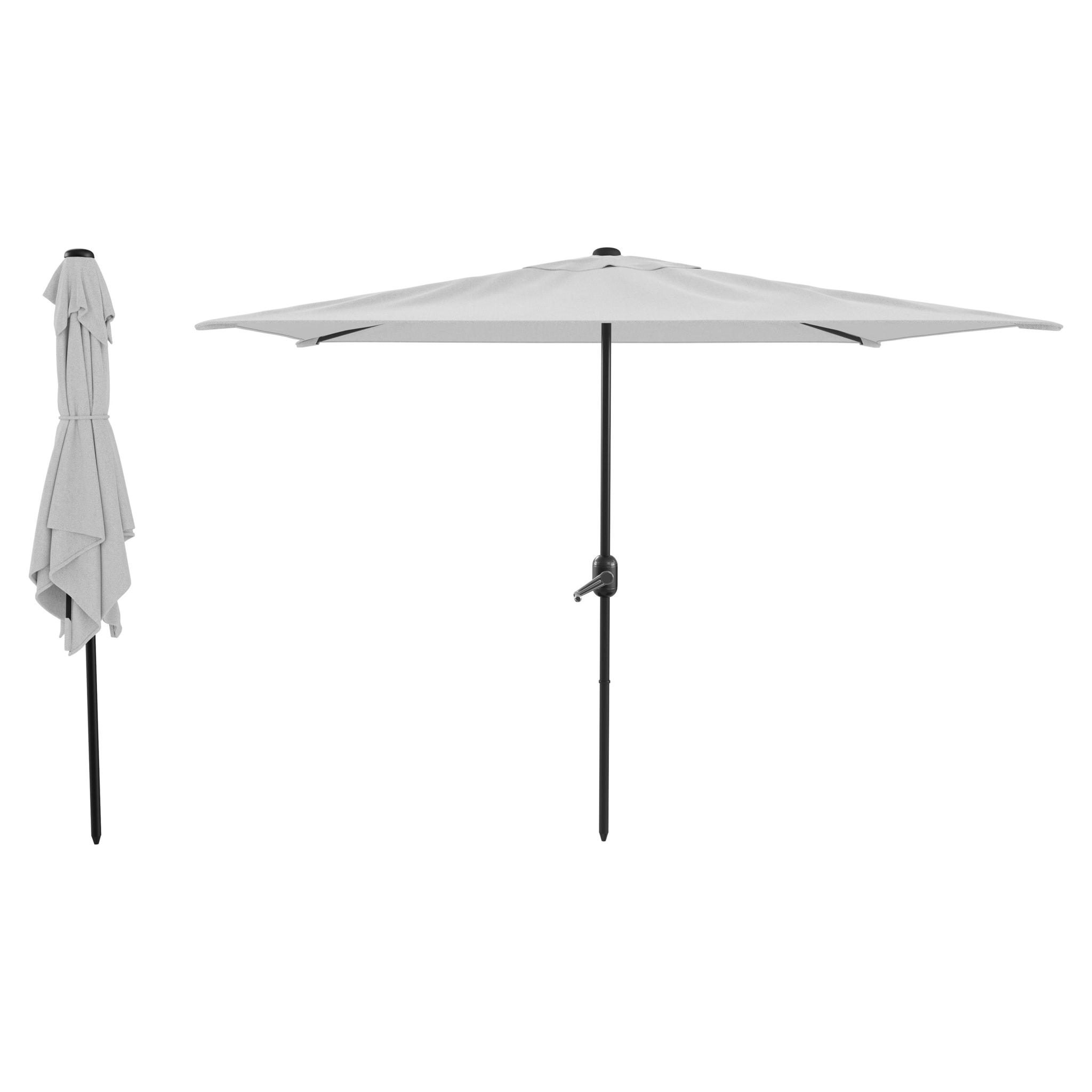 Ombrellone Rettangolare 3x2 M Da Giardino Parasole Per Balcone Con Air Vent Apertura A Manovella Anti UV Idrorepellente Mare Spiaggia Piscina Bianco