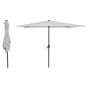 Ombrellone Rettangolare 3x2 M Da Giardino Parasole Per Balcone Con Air Vent Apertura A Manovella Anti UV Idrorepellente Mare Spiaggia Piscina Bianco
