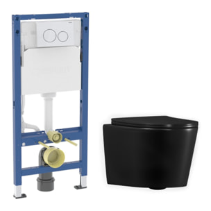 Duofix pack WC bâti-support + WC suspendu sans bride Ceramia avec abattant SoftClose + plaque (GEBCE14BMT02-FR)