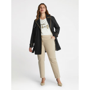 Fiorella Rubino - Pantalón chino de algodón elástico - Beige