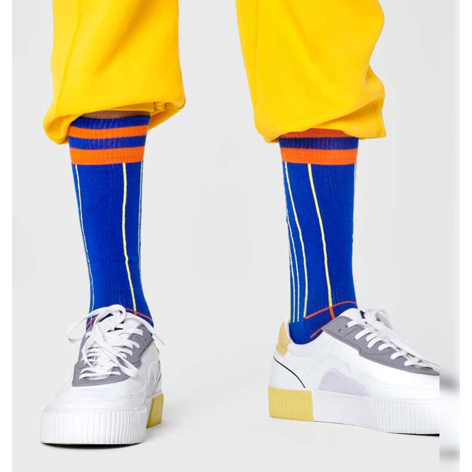 Calcetines grid stripe crew sock