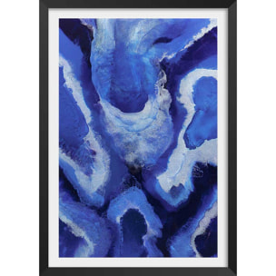 Poster bleu malte Affiche + cadre en bois - Noir