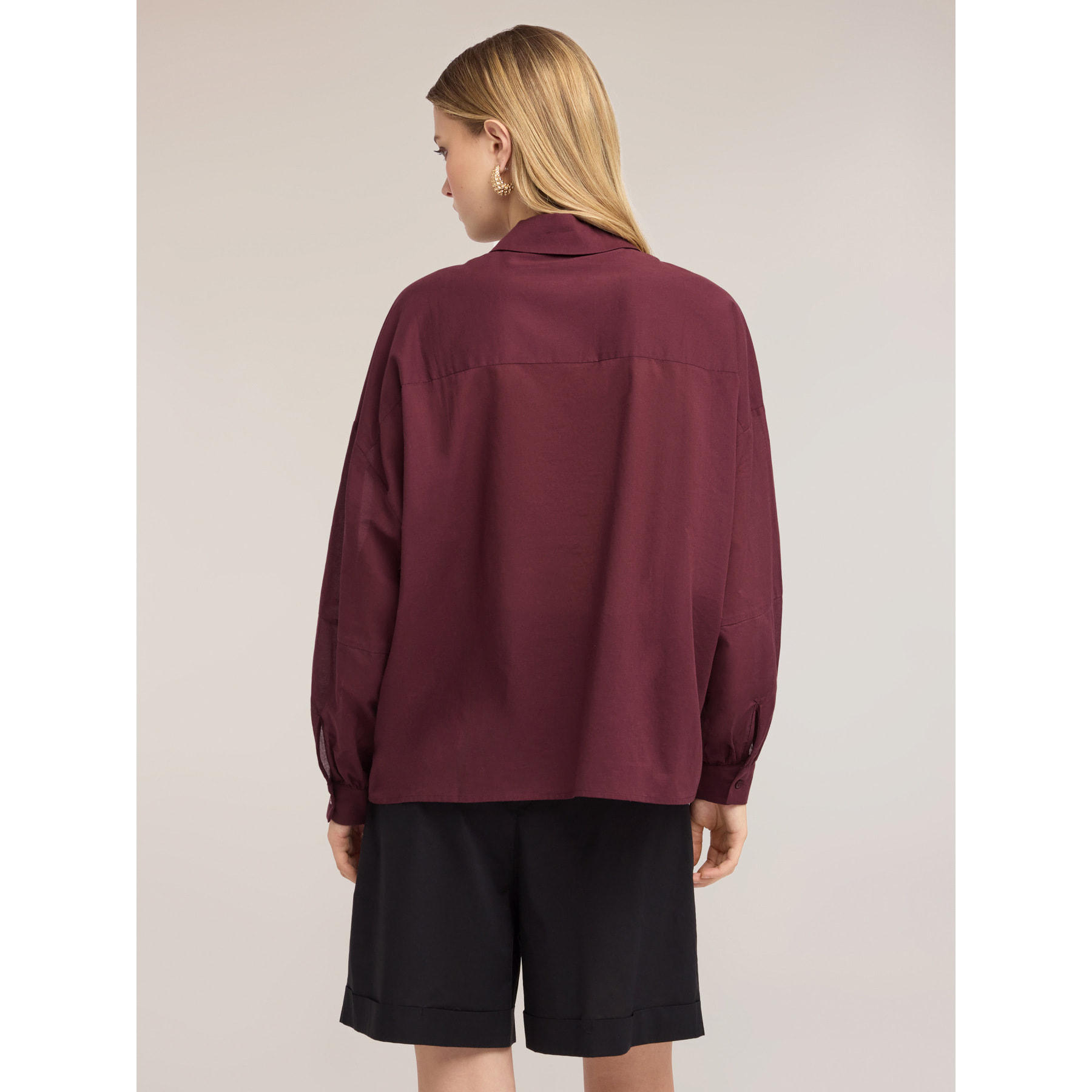 Motivi - Camisa oversize de muselina con lazos - Violeta
