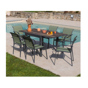 Ensemble table et chaises de jardin  - Vert - HONFLEUR BEZIERS CHENE