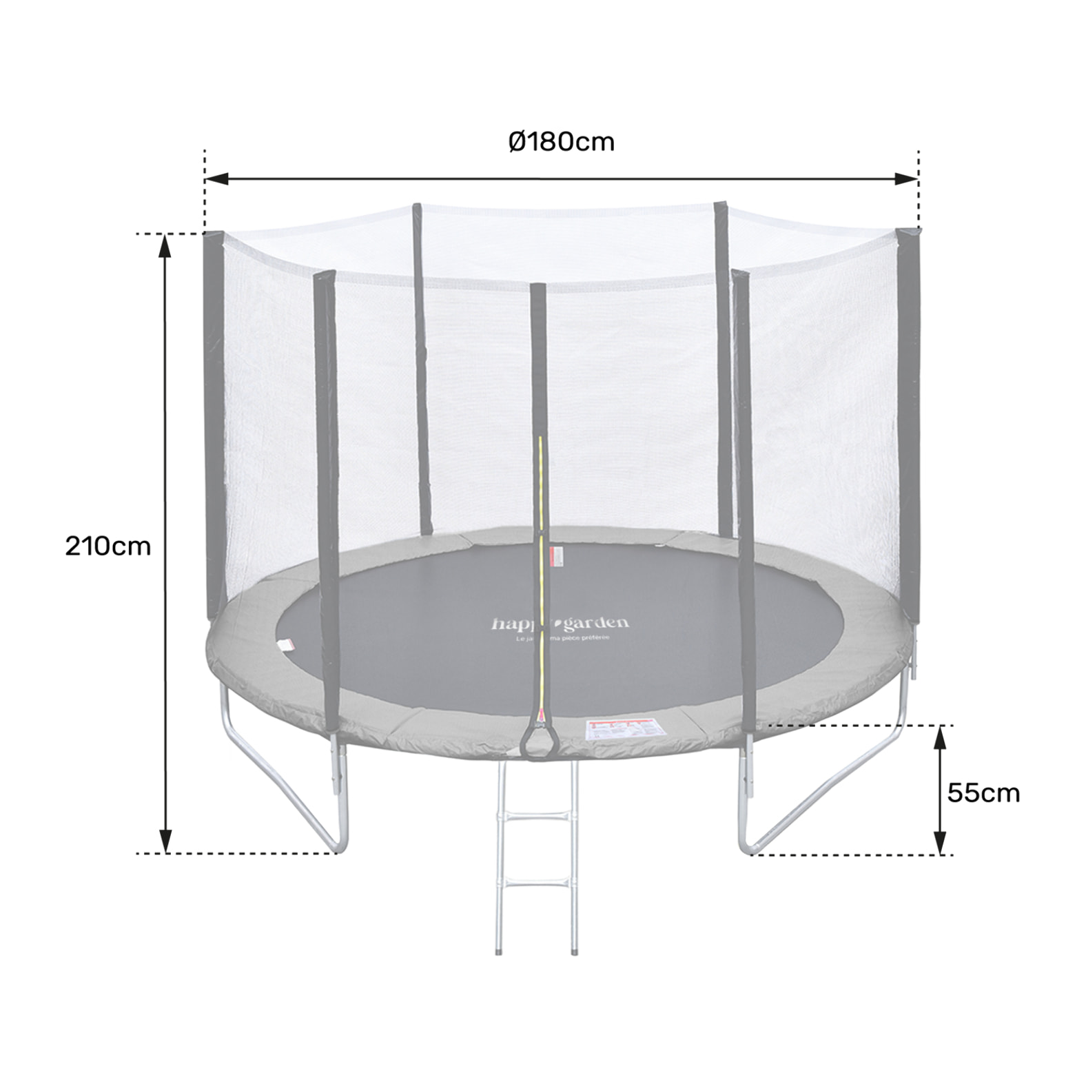 Trampoline réversible avec accessoires - Gris