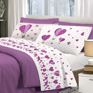 Completo letto mongolfiera rosa 100% cotone