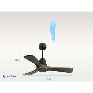 Ventilateur de plafond Réversible  Thermostat Wifi Moteur à courant continu Toits en pente Télécommande Hypersilence Mémoire Shopify Vendible (AUTOMATIQUE)