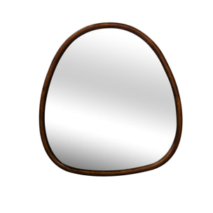Miroir organique en bois de sapin 55cm couleur noyer CHARLIE  L 55 x l 50 x E 3cm