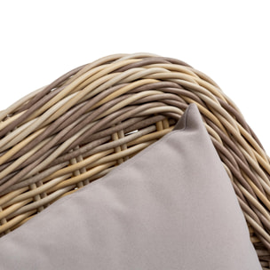 Conjunto Muebles de jardín Lila de ratán sintético, 4 Piezas