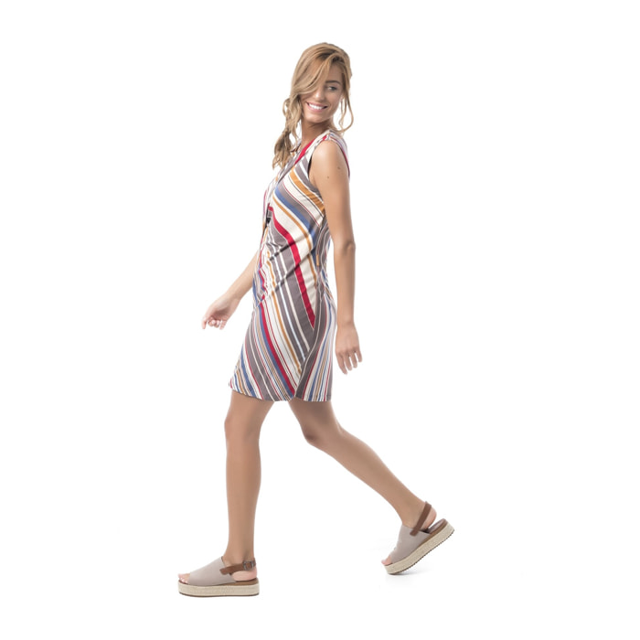 Vestido Bronte Vestido Estampado Corto Rayas Casual para mujer