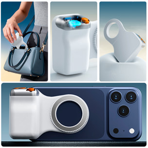 Mango fotográfico magnético para smartphone, control de zoom, botón selfie y disparador. Con conexión Bluetooth y anillo magnético incluido.